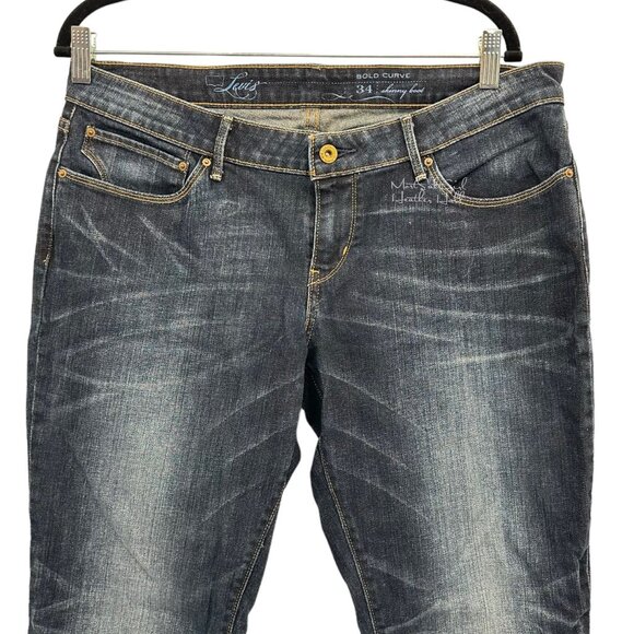 Levi's Bold Curve Skinny Boot Jeans Size 34 - Picture 2 of 7